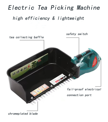 Protable Electric Suit ile Şarj Edilebilir Çay Ağacı Yolma Makinesi